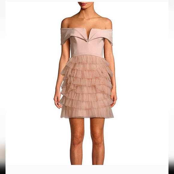 BCBG MaxAzria Marquise Off The Shoulder Ruffle dress - Picture 3 of 4